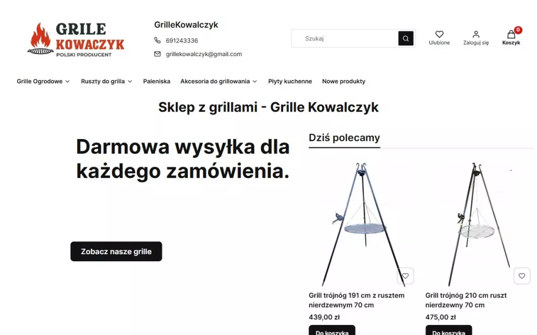 Sklep z grillami | Grille Kowalczyk - podgląd
